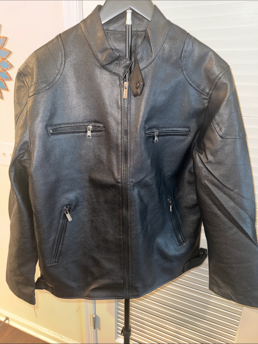 New! Black Vegan Leather Jacket.